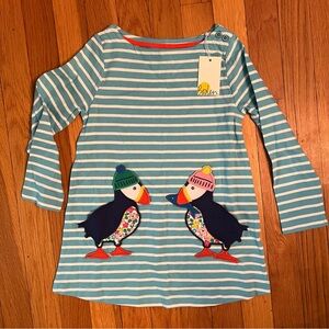 NWT Mini Boden striped puffin pocket tunic dress